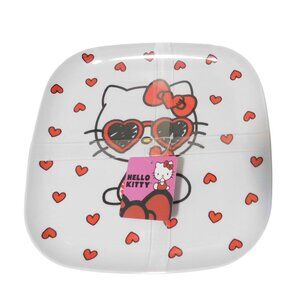 Hello Kitty Red White Melamine Large Plastic Dinner Plates Set of 4 NWT